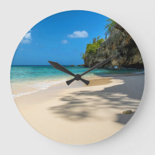Tropical Tahiti Sandy Island Beach  Stor Klocka