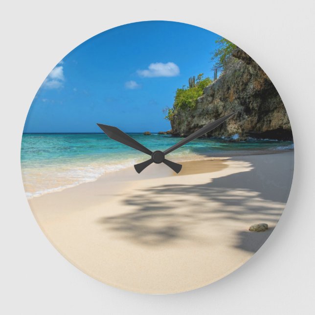 Tropical Tahiti Sandy Island Beach  Stor Klocka (Framsida)