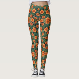 Tropical Tangelo: Vibrant Blommigt Oasis Leggings