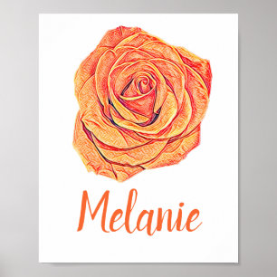 Tropical Tangerine Ro Poster