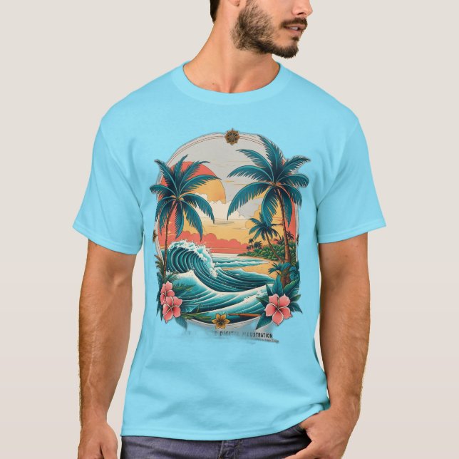 Tropical Tattoo Art - Sailor Jerry Inspired Design T Shirt (Framsida)