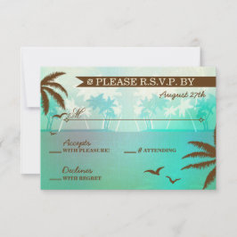 Tropical Teal Scenia Beach Wedding OSA Kort