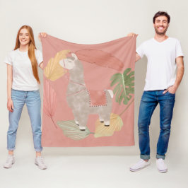 Tropical Terracotta Llama Fleecefilt