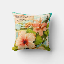 Tropical Throw Pillow Proverbs 18:24