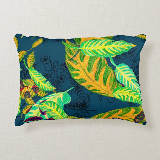 Tropical Tie Dye Blue Gouache. Tropical Pattern. G Prydnadskudde (Framsidan)