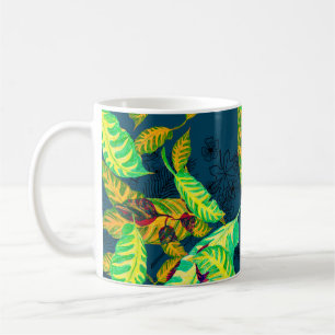 Tropical Tie Dye Blue Gouache. Tropiska Mönster. G Kaffemugg