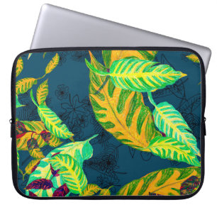 Tropical Tie Dye Blue Gouache. Tropiska Mönster. G Laptop Fodral
