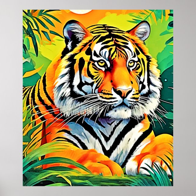 Tropical Tiger Art Poster (Framsidan)