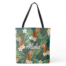 Tropical Tiger Hawaiian Handflatan Jungle Beach Ba