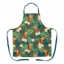 Tropical Tiger Hawaiian Handflatan Jungle Teal