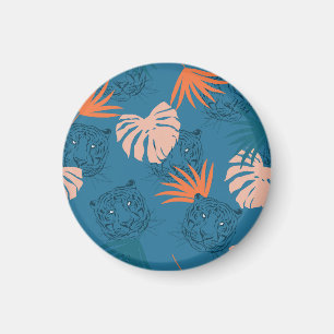Tropical Tiger Löv Deep Blue Magnet