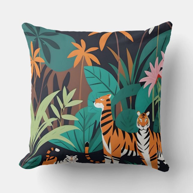 Tropical Tiger Trio Kudde (Framsida)