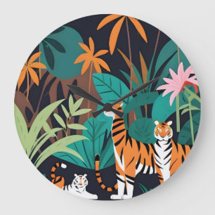 Tropical Tiger Trio Stor Klocka