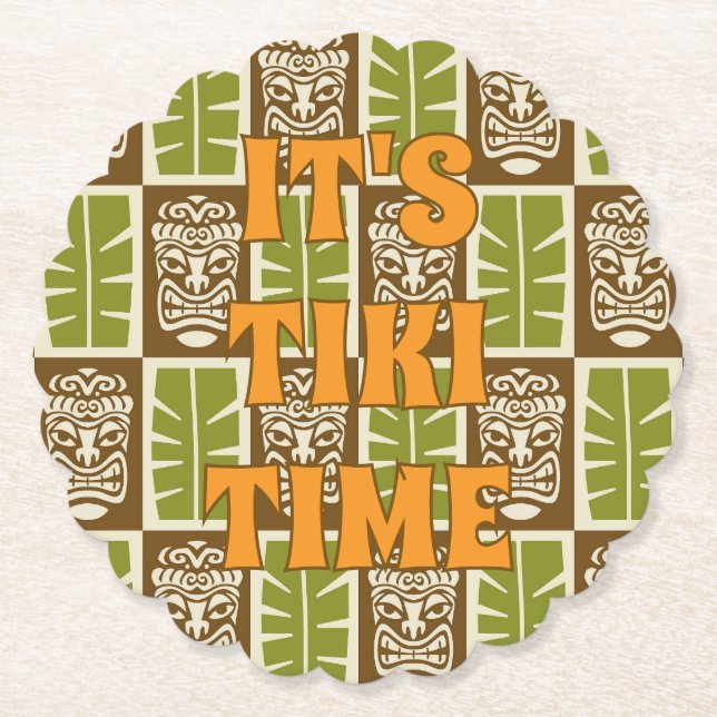 Tropical Tiki Bar Tiki Tid Underlägg Papper (Framsida)