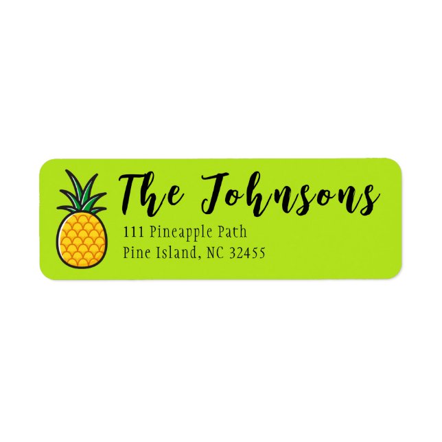 Tropical Tiki-etikett för ananas-returadress Returadress Etikett (Framsidan)