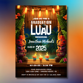 Tropical Tiki Hawaiian Island Luau Studenten Inbjudningar