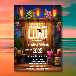 Tropical Tiki Hawaiian Island Luau Studenten Inbjudningar