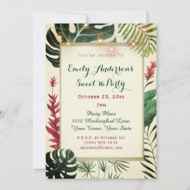 Tropical Tiki med Ljus Sweet 16 Birthday Inbjudningar