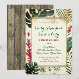 Tropical Tiki med Ljus Sweet 16 Birthday Inbjudningar