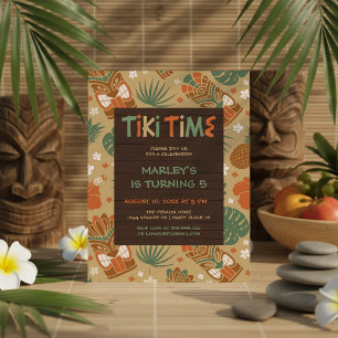 Tropical Tiki Party Birthday Inbjudningar