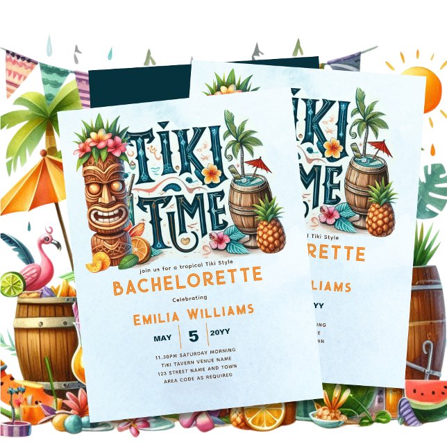Tropical Tiki Party Bröllop Luau-Möhippan Inbjudningar (Skapare uppladdad)