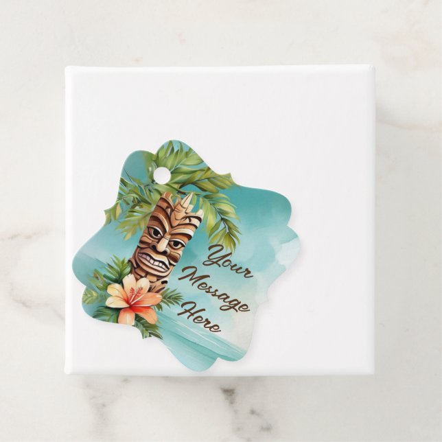 Tropical Tiki Party Gåvor Etiketter (På plats)