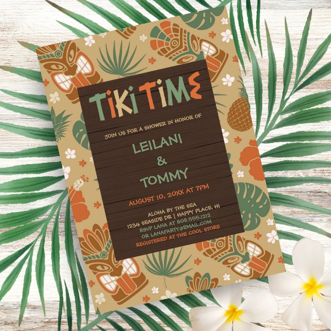 Tropical Tiki Party Par Baby Shower Inbjudningar (Skapare uppladdad)