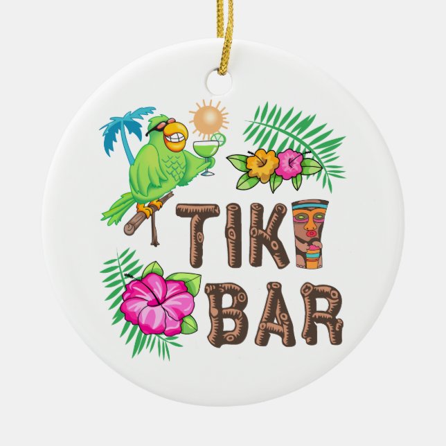 TROPICAL TIKI PUB JULGRANSPRYDNAD KERAMIK (Framsidan)