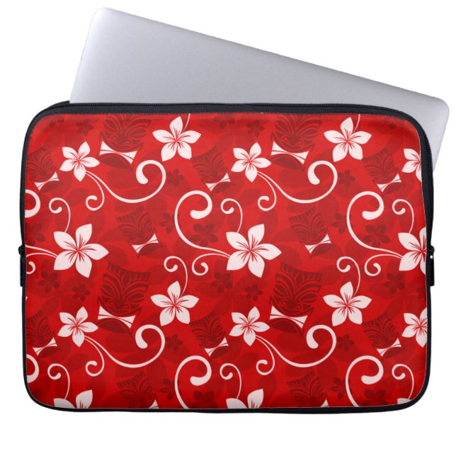 Tropical Tiki Red Laptop Sleeve (Framsidan)