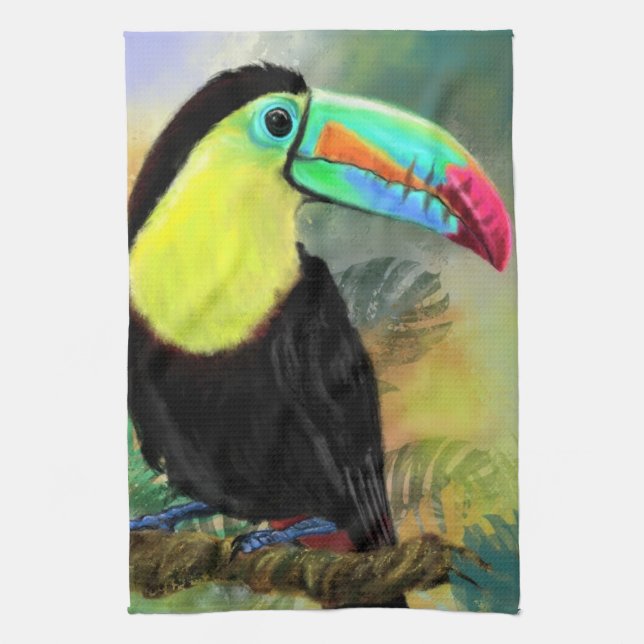 Tropical Toco Toucan Kitchen Towel Kökshandduk (Vertikal)