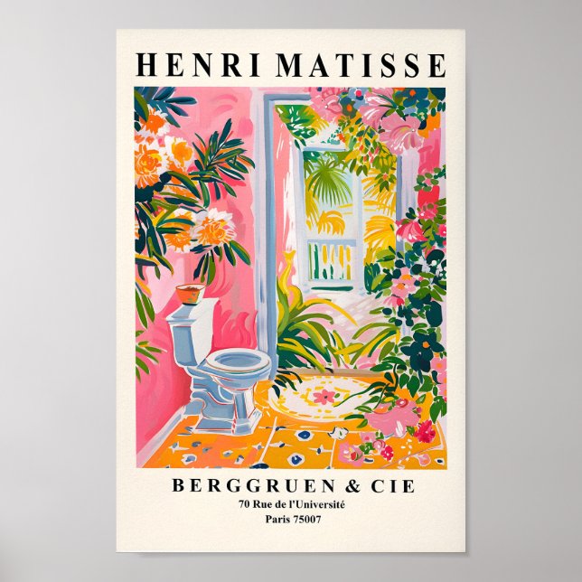 Tropical Toilet Wall Art, Funny Bathroom Poster, M Poster (Framsidan)