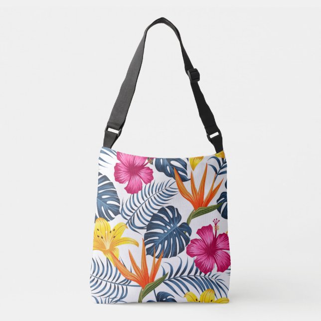 Tropical Tote Bag with Flowers Axelväska (Framsida)