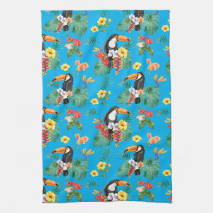 Tropical Toucan and Flowers Kökshandduk