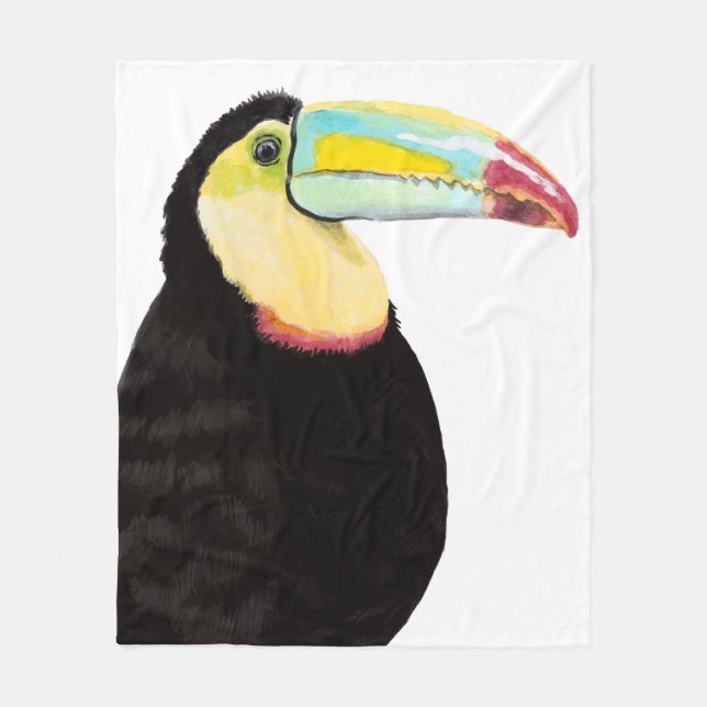 Tropical Toucan Bird Fleecefilt (Framsidan)