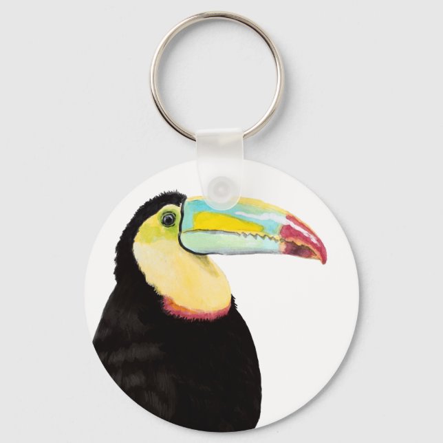 Tropical Toucan Bird Nyckelring (Framsida)