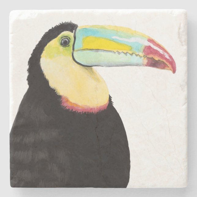 Tropical Toucan Bird Underlägg Sten (Framsidan)