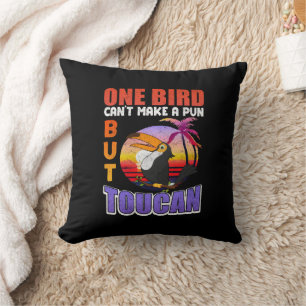 Tropical Toucan Bird Vintage Funny Toucan Bird Pun Kudde