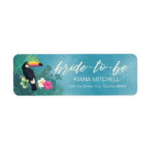 Tropical Toucan-bricka-to-be-teal-ID577 Returadress Etikett