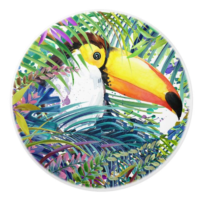 Tropical Toucan Ceramic Knobs Knopp (Framsidan)