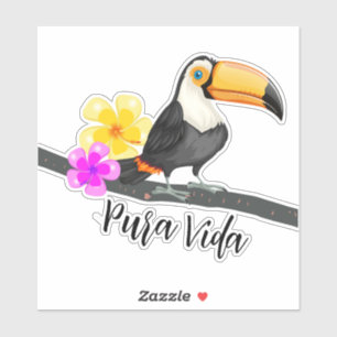 Tropical Toucan Costa Rica Pura Vida Klistermärken