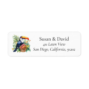 Tropical Toucan Exotic Bird Returadress Etikett