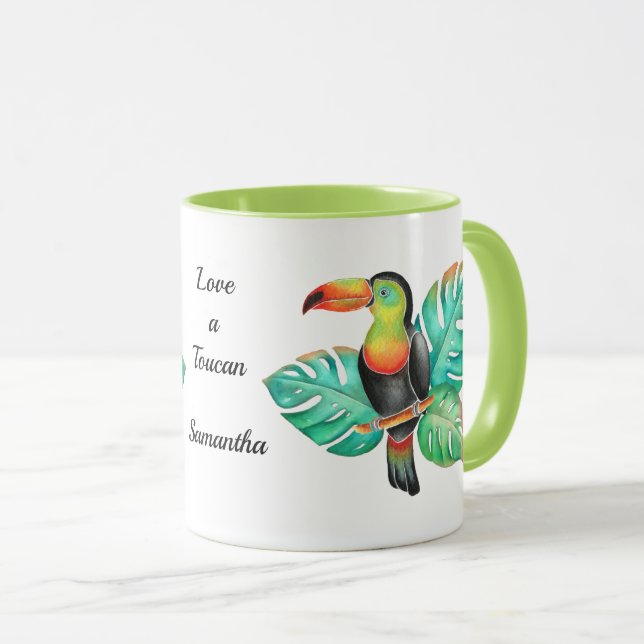 Tropical Toucan Exotic Parrot Personlig Mugg (Framsida höger)