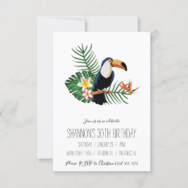 Tropical Toucan Födelsedagsfest Inbjudningar