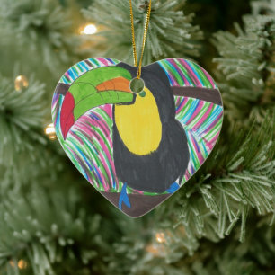 Tropical Toucan Julgransprydnad Keramik