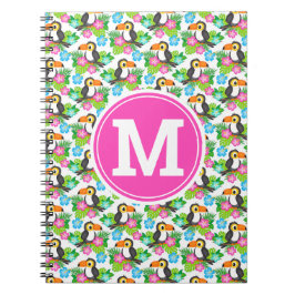 Tropical Toucan och Blommönster under sommaren Anteckningsbok