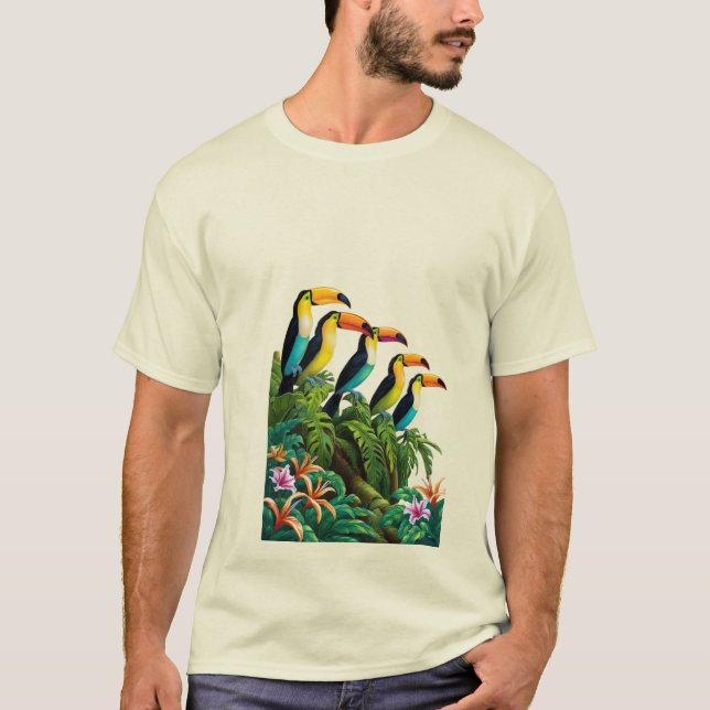 Tropical Toucan Paradise T Shirt (Framsida)