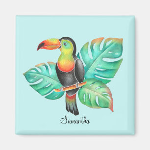 Tropical Toucan Parrot Personlig Magnet