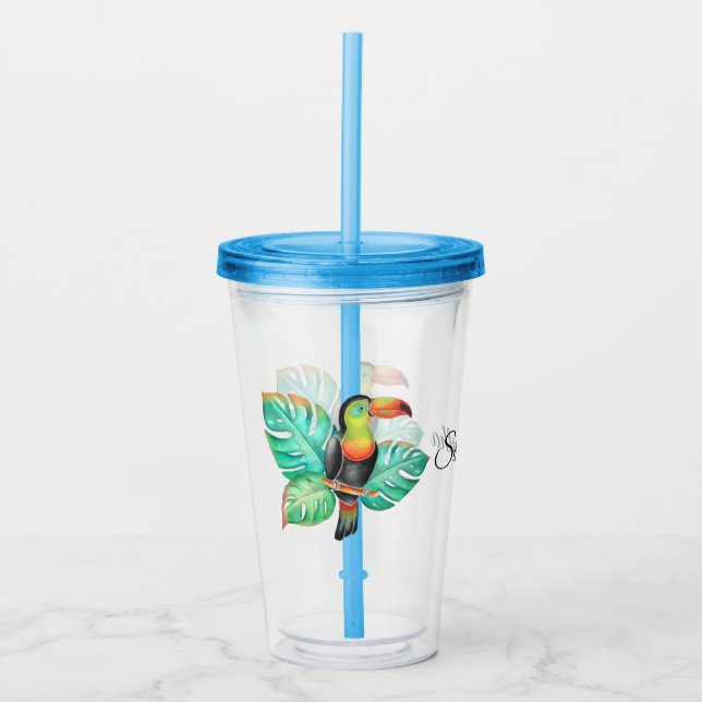 Tropical Toucan Parrot Personlig Take Away Mugg (Framsida)