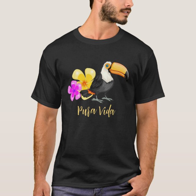 Tropical Toucan Pura Vida Design T Shirt (Framsida)