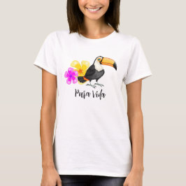 Tropical Toucan Pura Vida Design T Shirt